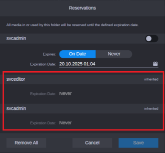 Inherited Reservations