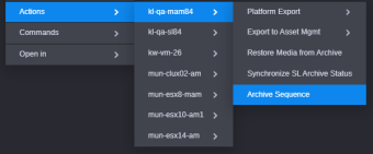 Archive Asset Action Menu